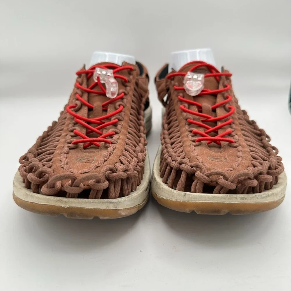 Keen‎ Uneek Paracord Sandals Mens 12M Brown Red Bungee Hiking Gorpcore Outdoors